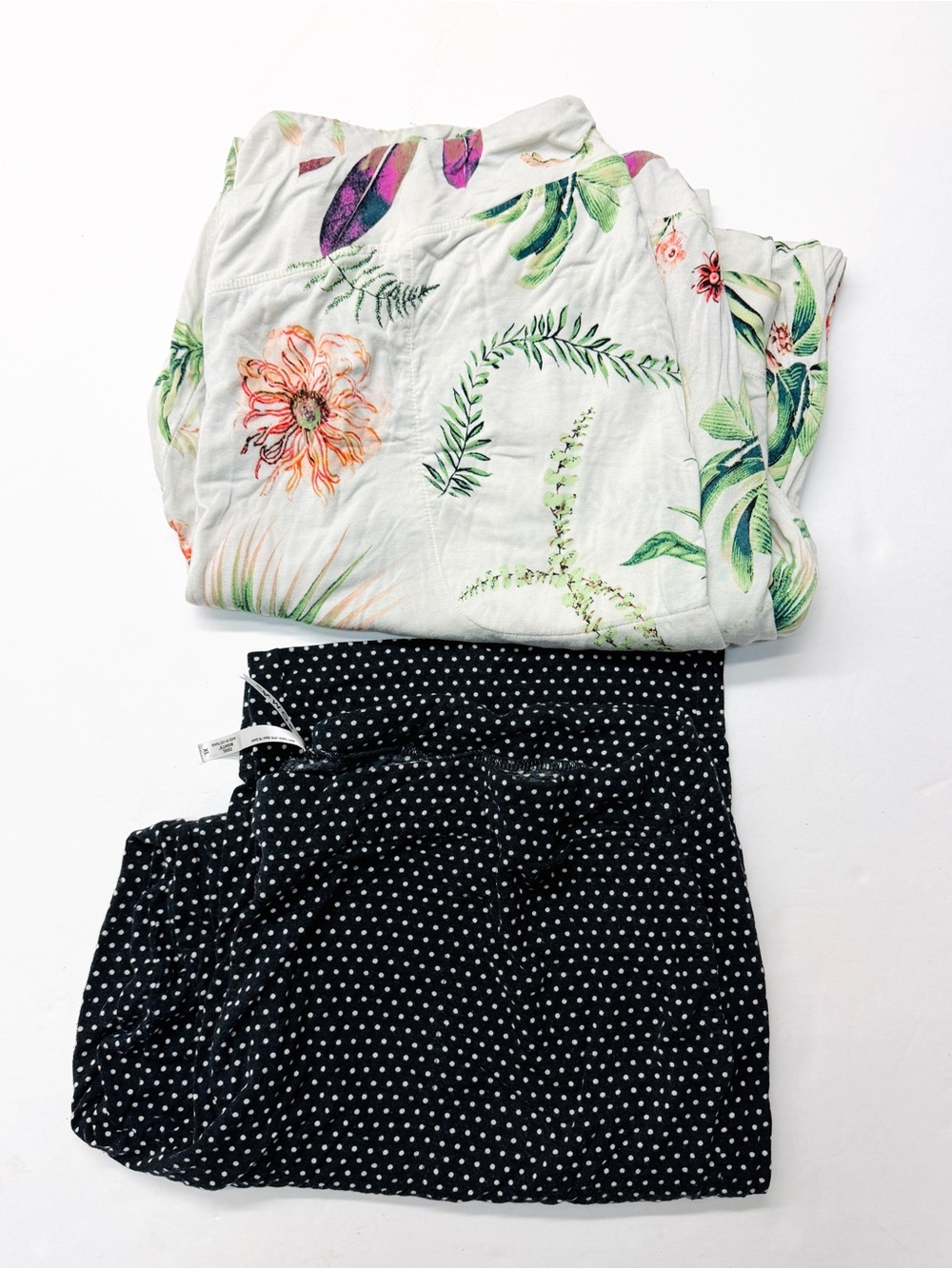 Soma Cool Nights Pajama Lounge Pajama Pants Bundle of 2 Floral  Black Polka Dot